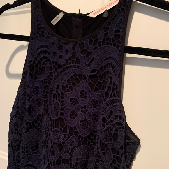 Rebecca Taylor Navy High-neck lace dress - Picture 3 of 4